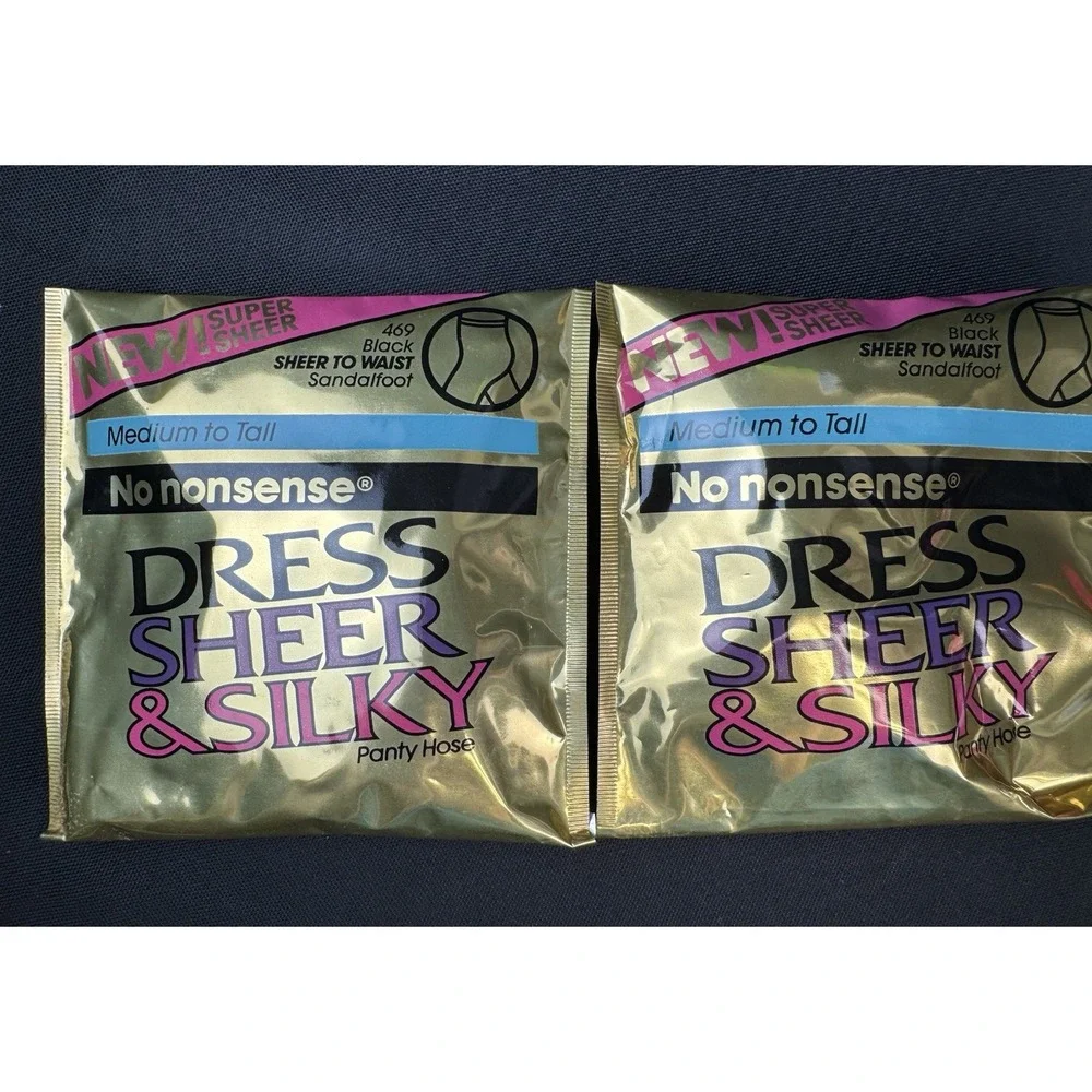 Lot Of 5 Pairs 3 No Nonsense Pantyhose MD-Tall Black Tan Nude Ivory 2 Knee High